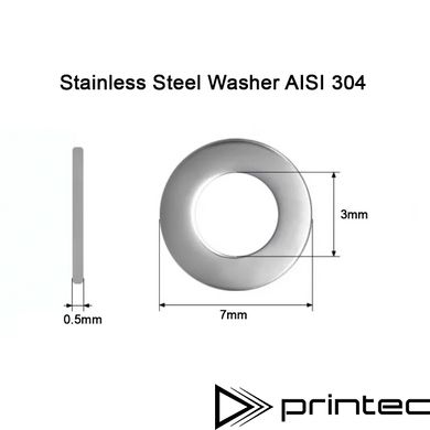 Нержавіюча шайба М3 DIN 125 сталь A2 M3x7x0.5 Stainless Steel Washer AISI 304