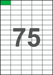 42×19,8мм Самоклеящаяся бумага А4, 75 Этикеток на листе, Упаковка 100 листов