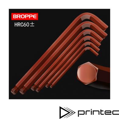 Ключ шестигранный 12 мм Г-образный BROPPE Hex 220*55мм