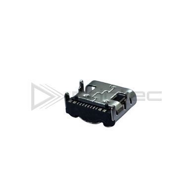 Чёрный USB Type-C 16P горизонтальный с 4 фиксаторами разъём зарядки, гнездо на плату