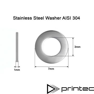 Нержавіюча шайба М3 DIN 125 сталь A2 M3x7x1 Stainless Steel Washer AISI 304