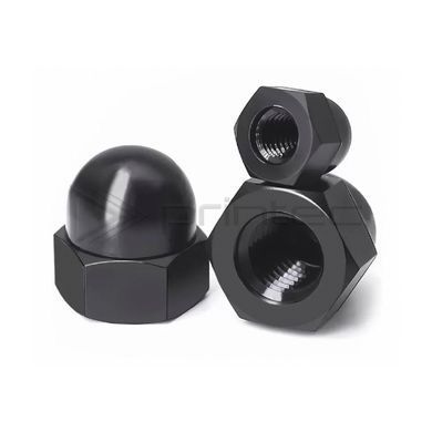 Пластиковая гайка колпачковая М3 Черная нейлоновая с колпачком M3 Black plastic nut with cap