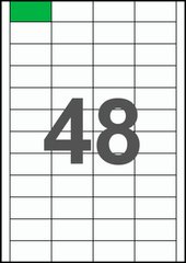 47×24,75мм Самоклеючий папір А4, 48 Етикеток на листі, Упаковка 100 листів