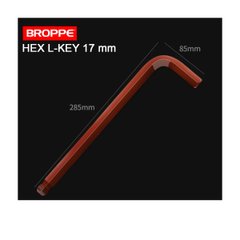 Ключ шестигранний 17 мм Г-подібний BROPPE Hex 285*85мм