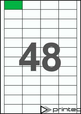 47×24,75мм Самоклеючий папір А4, 48 Етикеток на листі, Упаковка 100 листів
