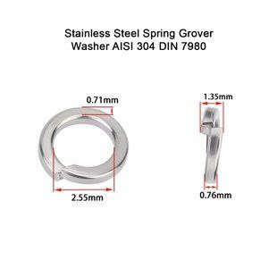 Нержавіюча пружинна шайба М2.5 гровер Spring Grover Washer M2.5 DIN 7980 AISI 304