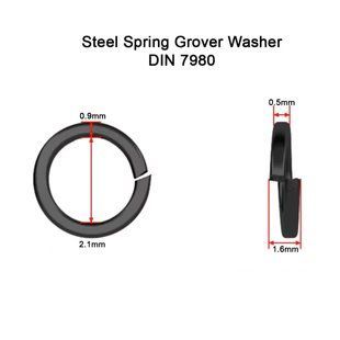 Пружинна шайба М2 клас міцності 8.8, гровер Spring Grover Washer M2 DIN 7980