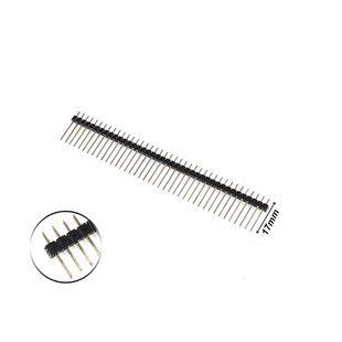Роз&rsquo;єм PLS штирьовий однорядний прямий 2.54 мм, мідь, довжина 17 мм, 1x40 PIN