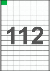 25×21,2мм Самоклеючий папір А4, 112 Етикеток на листі, Упаковка 100 листів