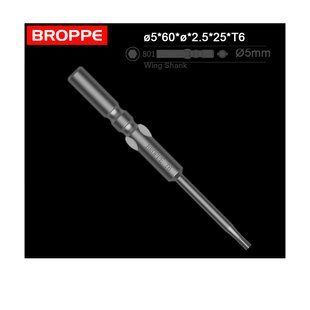 Біта TORX T6 L=60 мм з круглим хвостовиком &Oslash;5 мм стандарт 801 Wing Shank BROPPE