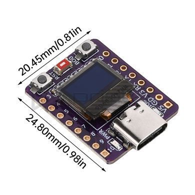 Плата разработки ESP32-C3 с OLED-дисплеем 0.42&rdquo;, 4MB Flash, Wi-Fi, Bluetooth 5 LE, USB Type-C