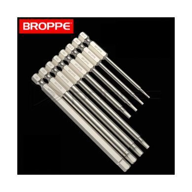 Бита H1.5 BROPPE L=100мм усиленная шестигранная 1/4" HEX