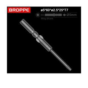Біта TORX T7 L=60 мм з круглим хвостовиком &Oslash;5 мм стандарт 801 Wing Shank BROPPE