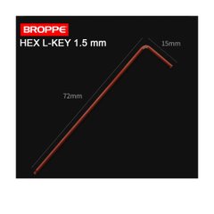 Ключ шестигранний 1.5 мм Г-подібний BROPPE Hex 72*15мм