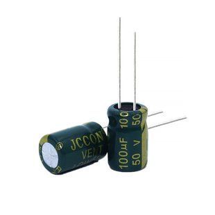 Конденсатор електролітичний JCCON 100мкФ 50В 8&times;12 мм LowESR 105&deg;C