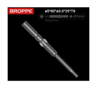 Біта TORX T9 L=60 мм з круглим хвостовиком &Oslash;5 мм стандарт 801 Wing Shank BROPPE