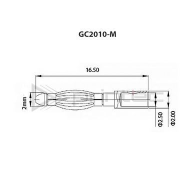 Разъем типа "банан" GC2010-M 15A папа позолоченный для авиамоделей/моторов