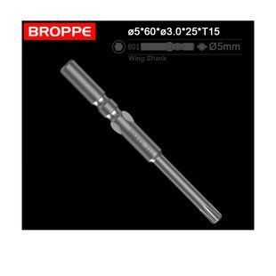 Біта TORX T15 L=60 мм з круглим хвостовиком &Oslash;5 мм стандарт 801 Wing Shank BROPPE