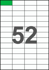52,5×22,8мм Самоклеючий папір А4, 52 Етикетки на листі, Упаковка 100 листів