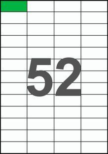 52,5&times;22,8мм Самоклеящаяся бумага А4, 52 Этикетки на листе, Упаковка 100 листов