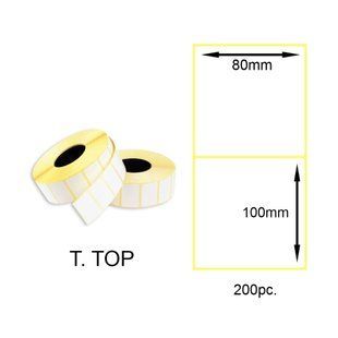 Термоетикетка 80x100мм 200шт. Т.ТОП (T.TOP Thermal Labels) Термоэтикетка 80x100мм 200шт. Т.ТОП (T.TOP Thermal Labels)