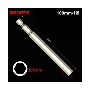 Біта H8 BROPPE L=100мм посилена шестигранна 1/4" HEX