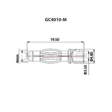 Разъем типа "банан" GC4010-M 32A папа позолоченный для авиамоделей/моторов
