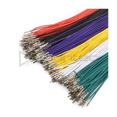 Кабель Dupont 2.54 Черный 24AWG с двойным коннектором, без изоляторов, длина 25 см