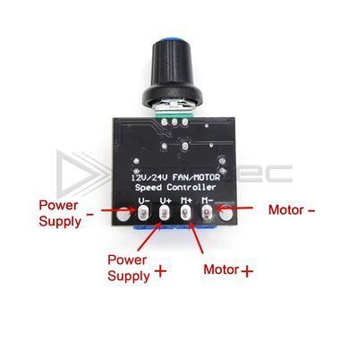 ШІМ регулятор швидкості обертів двигуна з ручкою 12В PWM DC 3.5A