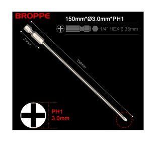 Біта PH1 L=150мм &Oslash;3.0 для шуруповерта та гайковерта посилена 1/4" HEX BROPPE