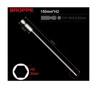 Біта H2 BROPPE L=150мм посилена шестигранна 1/4" HEX
