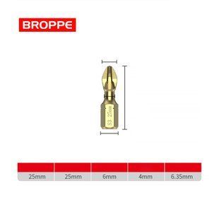 Протиковзка ударна біта BROPPE PH2, позолочена, довжина 25 мм