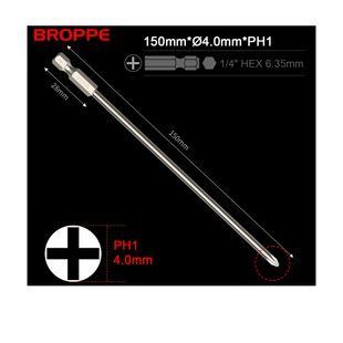 Біта PH1 L=150мм &Oslash;4.0 для шуруповерта та гайковерта посилена 1/4" HEX BROPPE