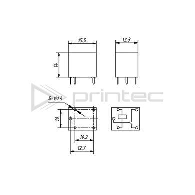 Реле Songle SRA-05VDC-CL 20A 5В 5 контактов T74 черный
