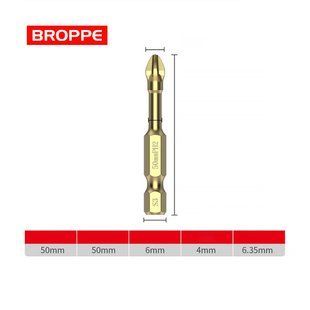 Протиковзка ударна біта BROPPE PH2, позолочена, довжина 50 мм