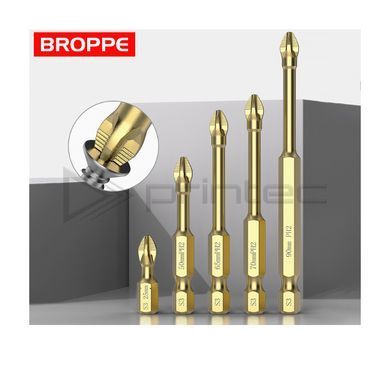 Противоскользящая ударная бита BROPPE PH2, позолоченная, длина 50 мм