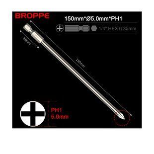 Біта PH1 L=150мм &Oslash;5.0 для шуруповерта та гайковерта посилена 1/4" HEX BROPPE