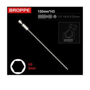 Біта H3 з кульовою головкою BROPPE L=150мм посилена шестигранна 1/4" HEX