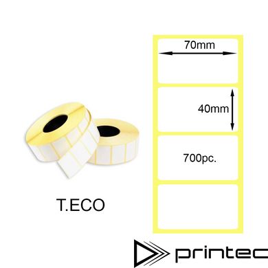 Термоетикетка 70х40 мм 700шт. Т.ЕКО (T.ECO Thermal Labels) Термоэтикетка 70х40 мм 700шт. Т.ЕКО (T.ECO Thermal Labels)