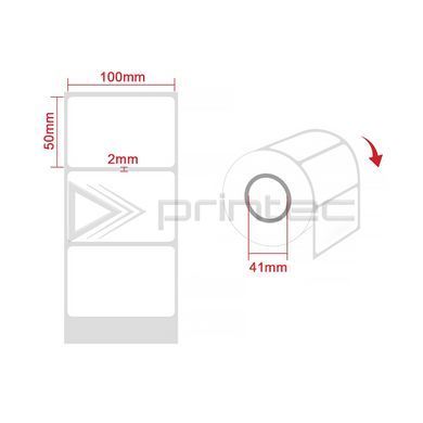Термо-поліпропіленова етикетка 100x50 мм 1000шт., (Thermo-Polypropylene Labels)