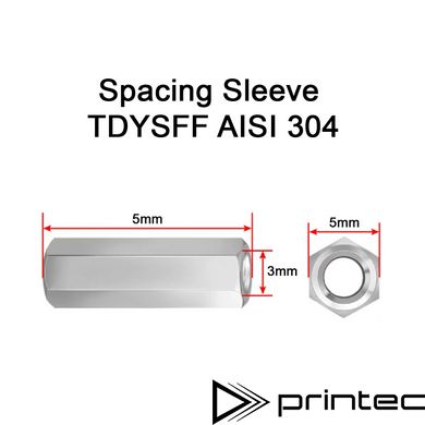 Нержавіюча стійка М3 5мм монтажна шестигранна різьбова колона M3x5 TDYSFF AISI 304