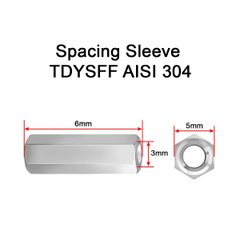 Нержавіюча стійка М3 6мм монтажна шестигранна різьбова колона M3x6 TDYSFF AISI 304