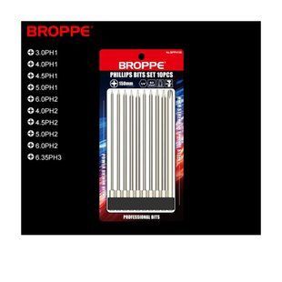 Набір біт PH для шуруповерта та гайковерта L=150мм, 10шт. Philips Impact 1/4" HEX BROPPE