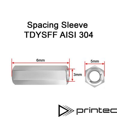 Нержавіюча стійка М3 6мм монтажна шестигранна різьбова колона M3x6 TDYSFF AISI 304