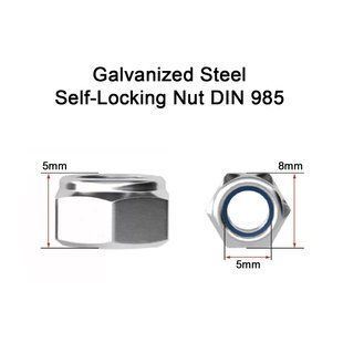 Оцинкована самоконтруюча гайка М5 Self-Locking Galvanized Nut M5 DIN 985