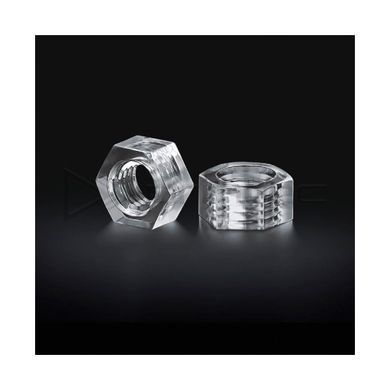 Прозрачная акриловая гайка М4 пластиковая шестиугольная, M4 Transparent plastic nut