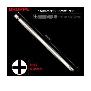 Біта PH3 L=150мм &Oslash;6.35 для шуруповерта та гайковерта посилена 1/4" HEX BROPPE