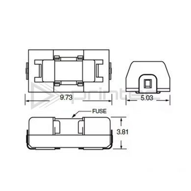 Тримач запобіжника SMD 1808/2410, компактний фіксатор для плат