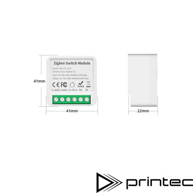 ZigBee розумний міні перемикач DIY Smart Switch 10A 2-gang Tuya, Smart Life