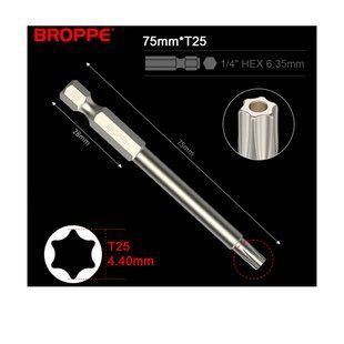 Біта T25 TORX BROPPE L=75мм посилена 1/4" HEX